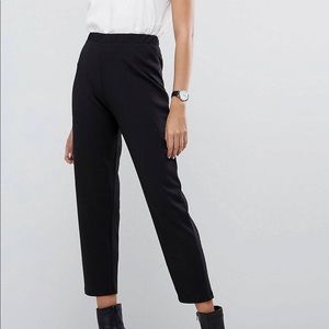 ASOS pull-on black tapered pants in jersey crepe